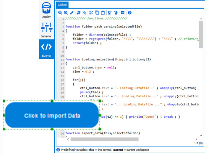 WB editor scripting