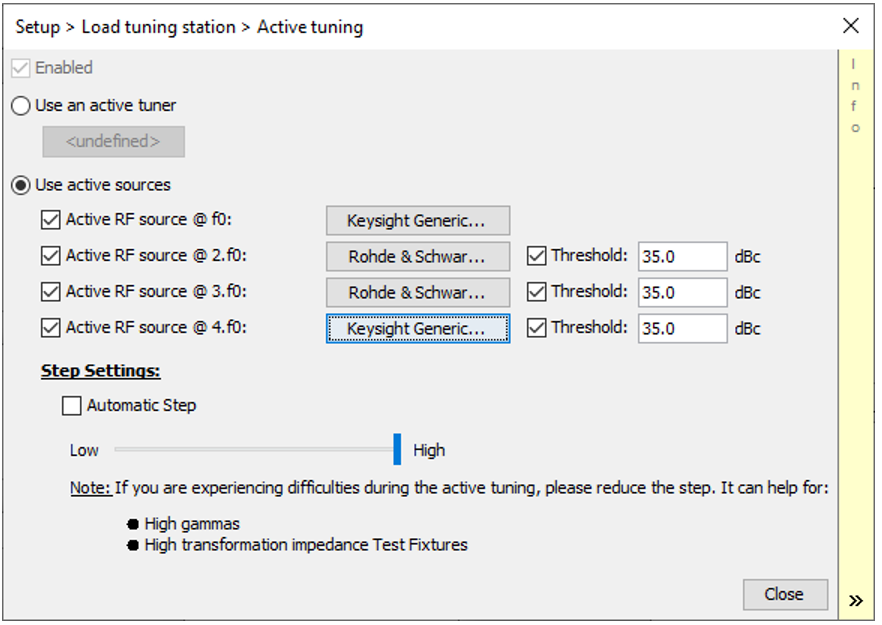 Load pull Setting, Active Tuning