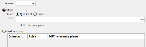 DUT biasing sweep command action