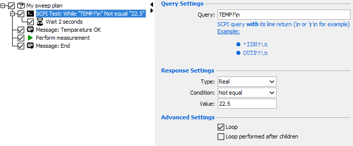 SCPI test action example 2