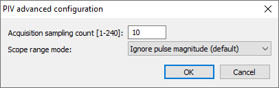 Driver options of AMCAD PIV 200 System