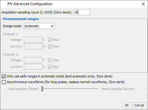 Driver options of AMCAD PIV 3000 System