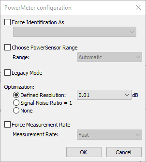 Driver options of Keysight Generic Power Meters