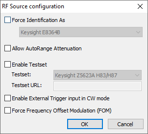 Driver options of Keysight Legacy VNA